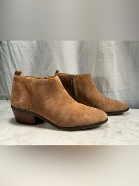 J. Crew Tan Suede Low Heel Ankle Booties